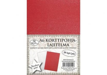 Korttipohjalajitelma_A6_Kimalle_punavalkoinen_20kpl